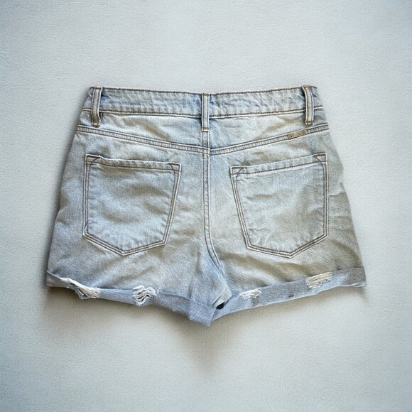 KanCan Denim Shorts Womens 5 26 Blue Distressed Ripped Raw Hem Mid Rise Casual - Picture 2 of 7